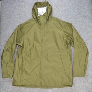 Marmot Jacket Mens 2XL Olive Green Hooded Waterproof Windbreaker Outdoor